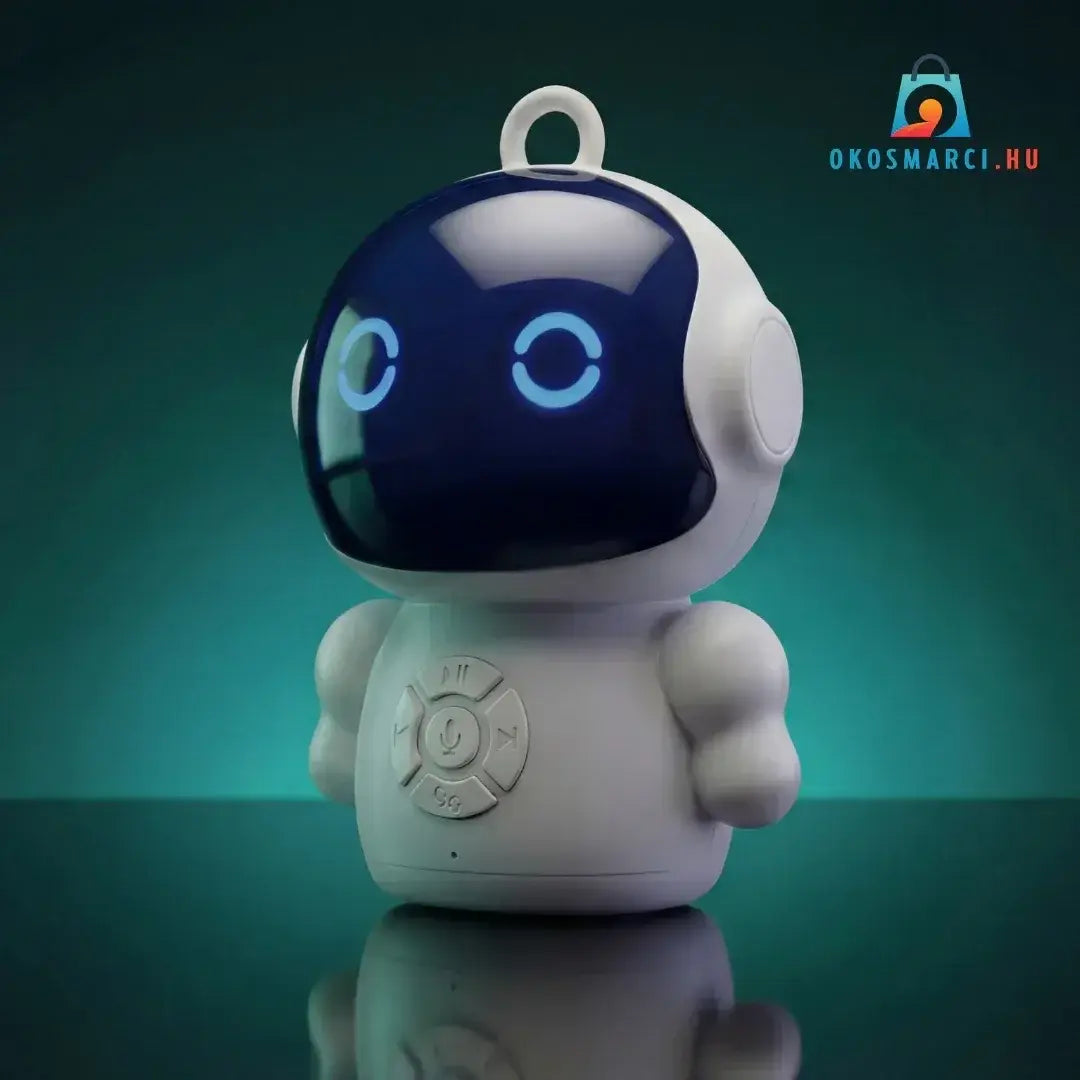 Okosmarci AI Robot zöld stúdió háttérrel